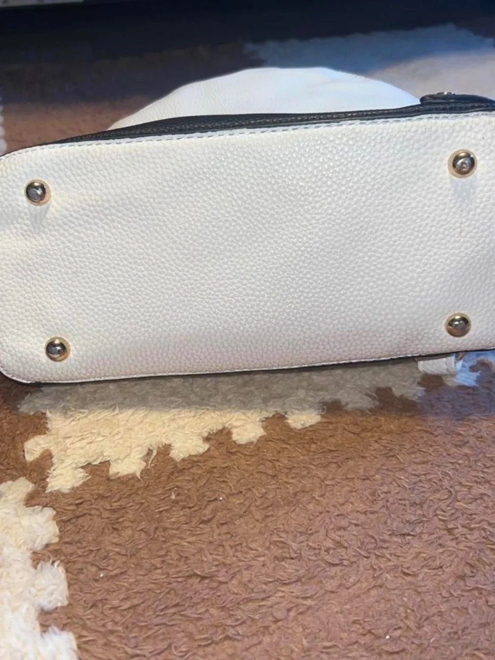 White and black mini backpack